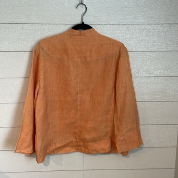 Chico's 100% Linen Women's Artsy Summer‎ lightweight jacket size 2 (Large/12) - Picture 9 of 9